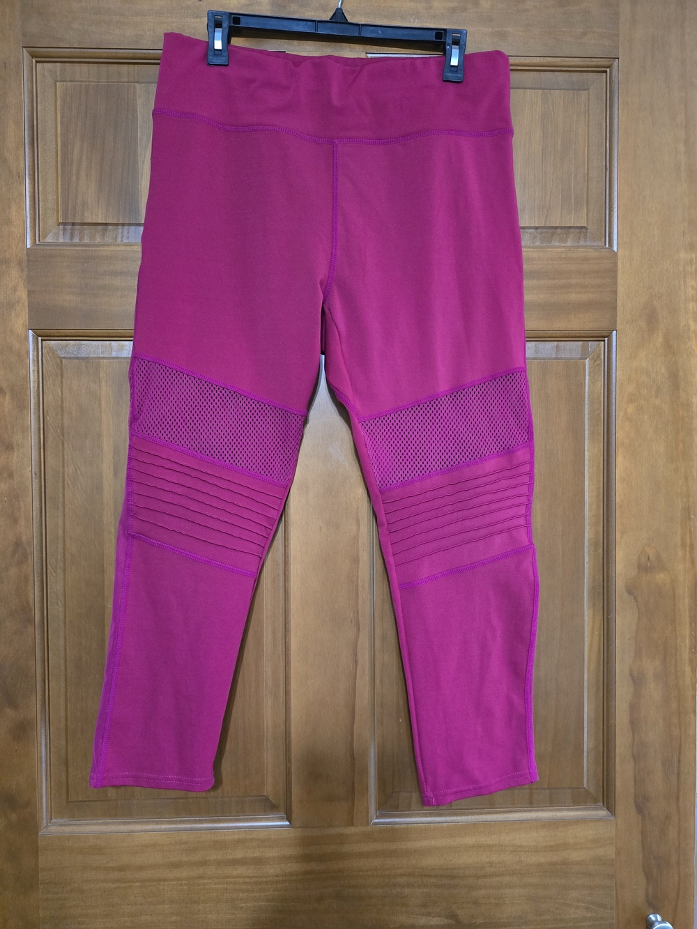 Womens Magenta BSP Active Leggings with Textured Knee Panels 2x